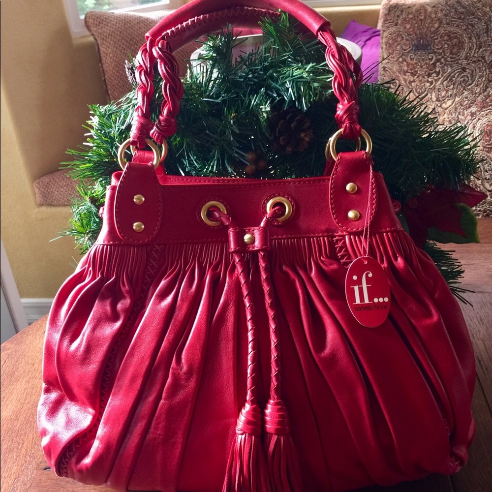 Red Isabella Fiore designer soft leather purse